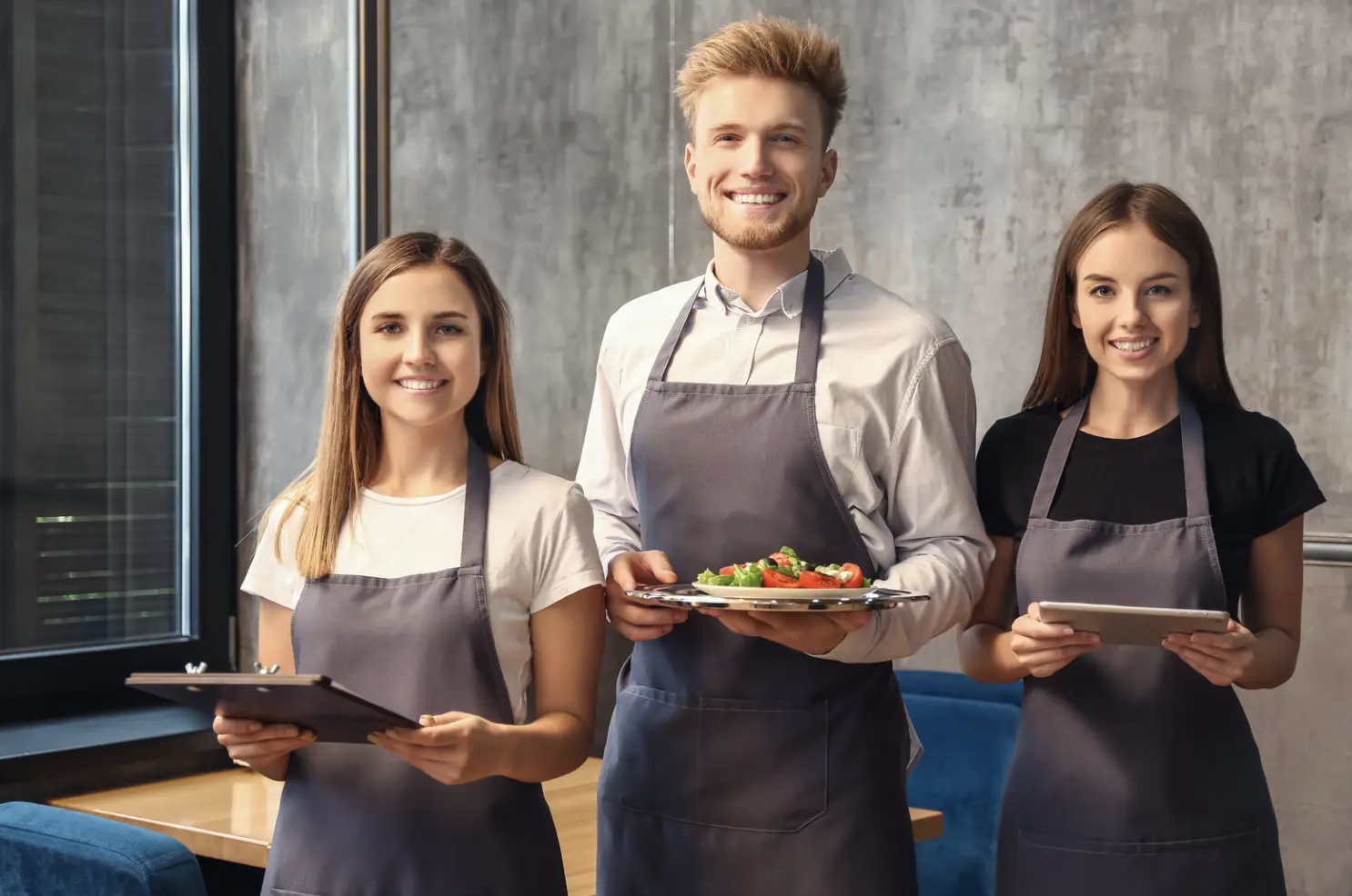 Waiter and waitress